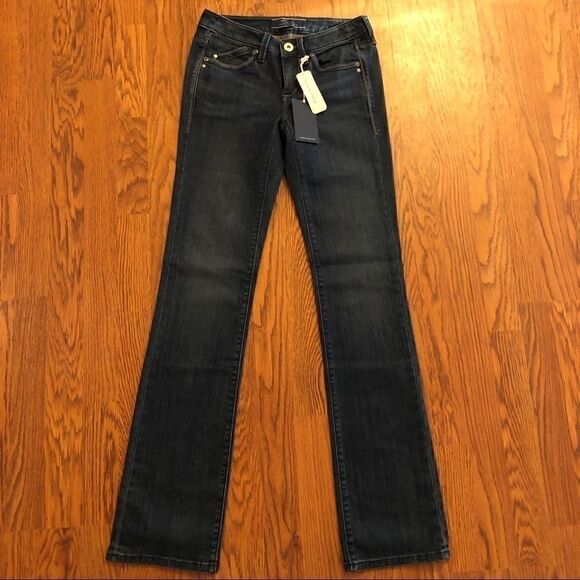 NEW Tommy Bahama Dark Wash Straight Leg Jeans Sz0 - Picture 1 of 5